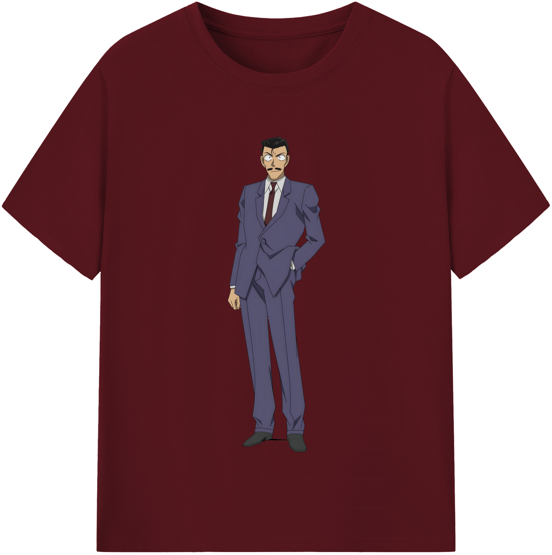 （画像用） 名探偵コナン 毛利 小五郎 もうり こごろう Detective Conan 綿100％半袖Tシャツ（フロントプリント）